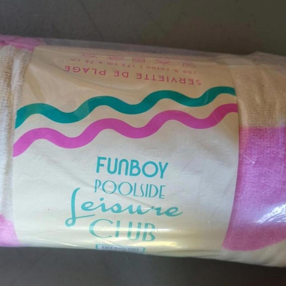 FUNBOY Poolside Leisure Club Beach Towel Retails $49 New/Sealed 68" X 30"